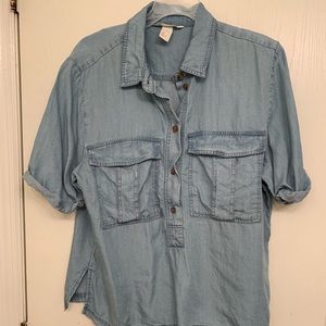 H&M Denim Button-Up Top